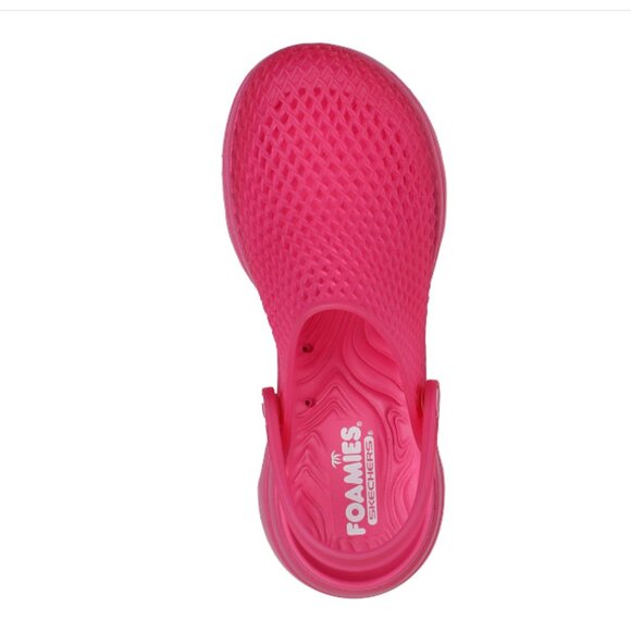 SKETCHERS GO WALK True Catch Foamies Slip on Clog Sandal in HOT PINK Wat… - Picture 4 of 13